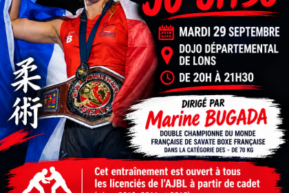Entraînement de Ju-Jitsu avec Marine BUGADA le 29/09/2026