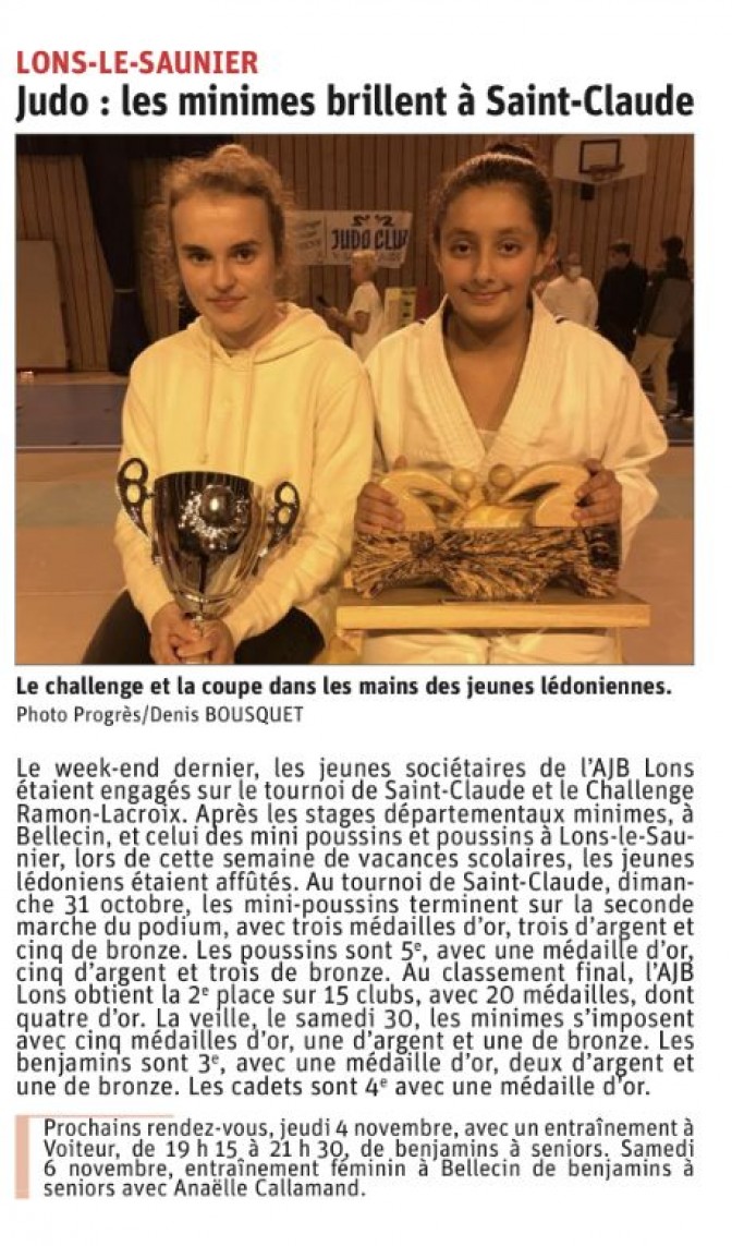 Image de l'actu 'Articles le Progrès du 04/11/2021'