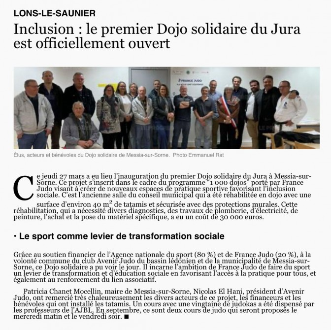 Image de l'actu 'Article le Progrès du 30/03/2025'