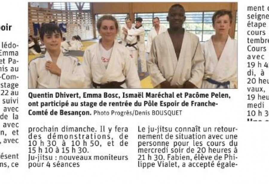 Article le Progrès du 1/09/2021