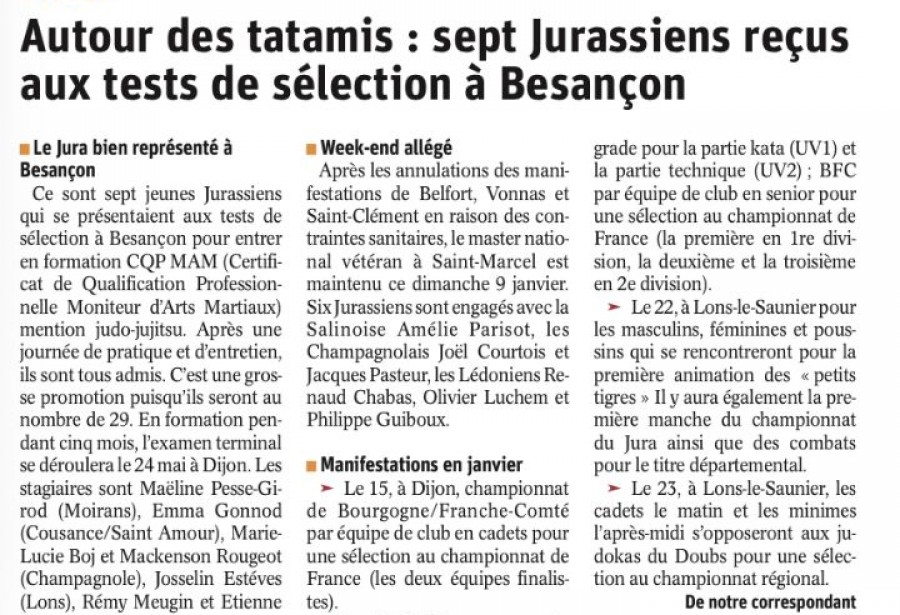 Article le Progrès du 06.01.2022