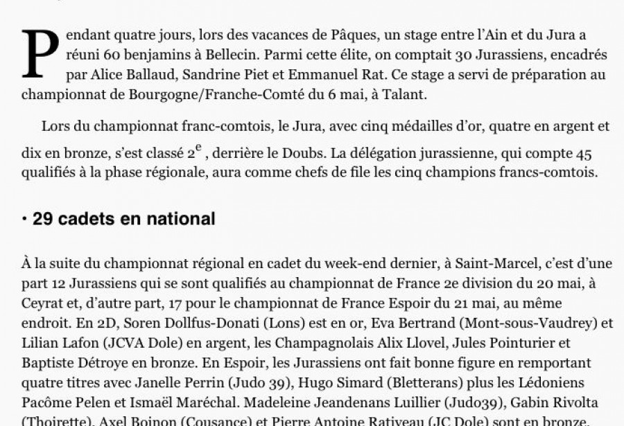 Article le Progrès du 04/05/2023