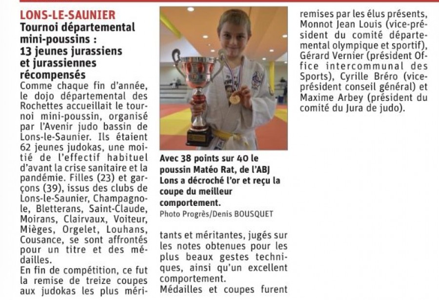 Article le Progrès du 23.12.2021