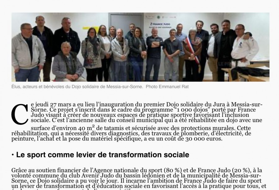 Article le Progrès du 30/03/2025